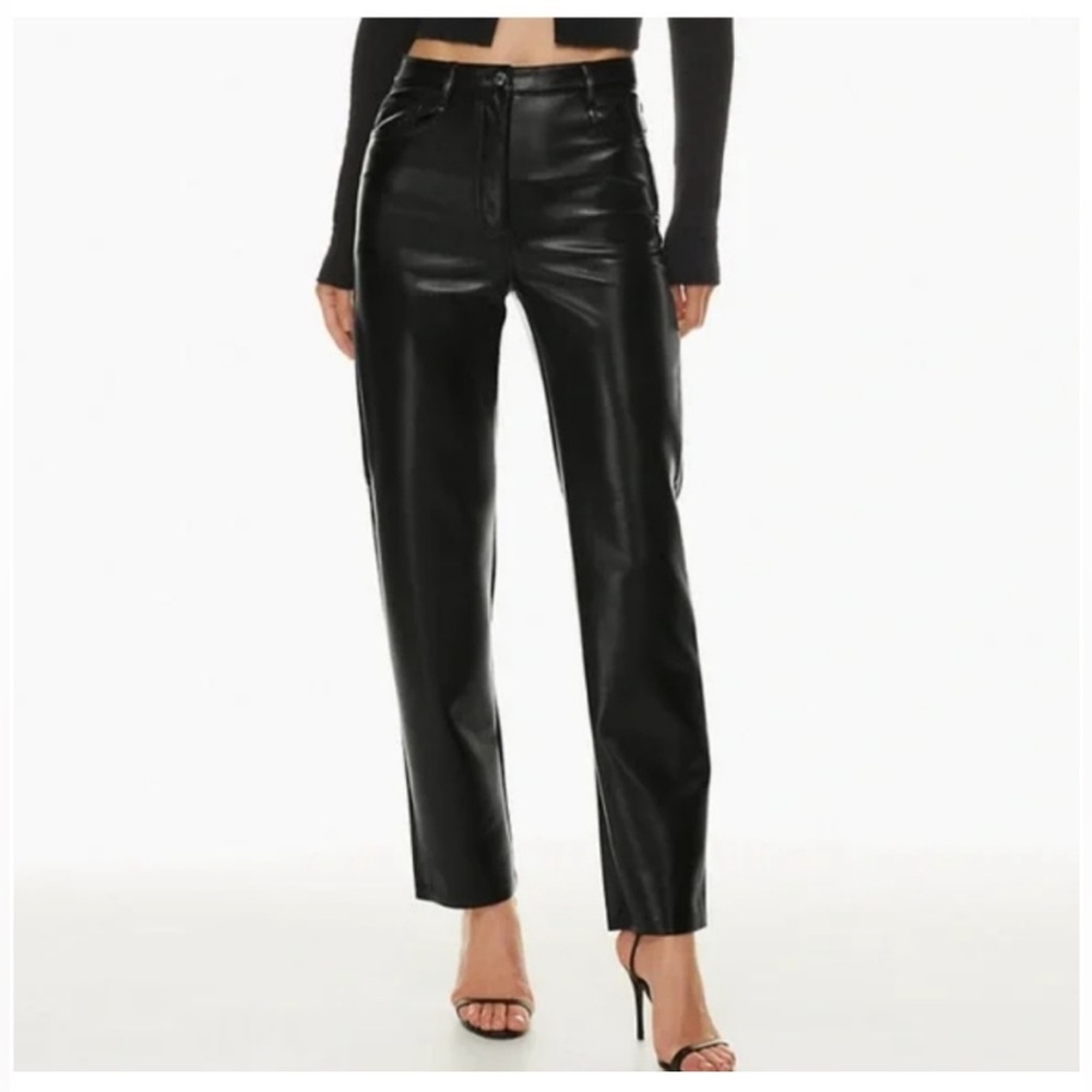 Aritzia Wilfred The Melina Vegan‎ Leather High Rise Straight Leg Pants 8 Classic